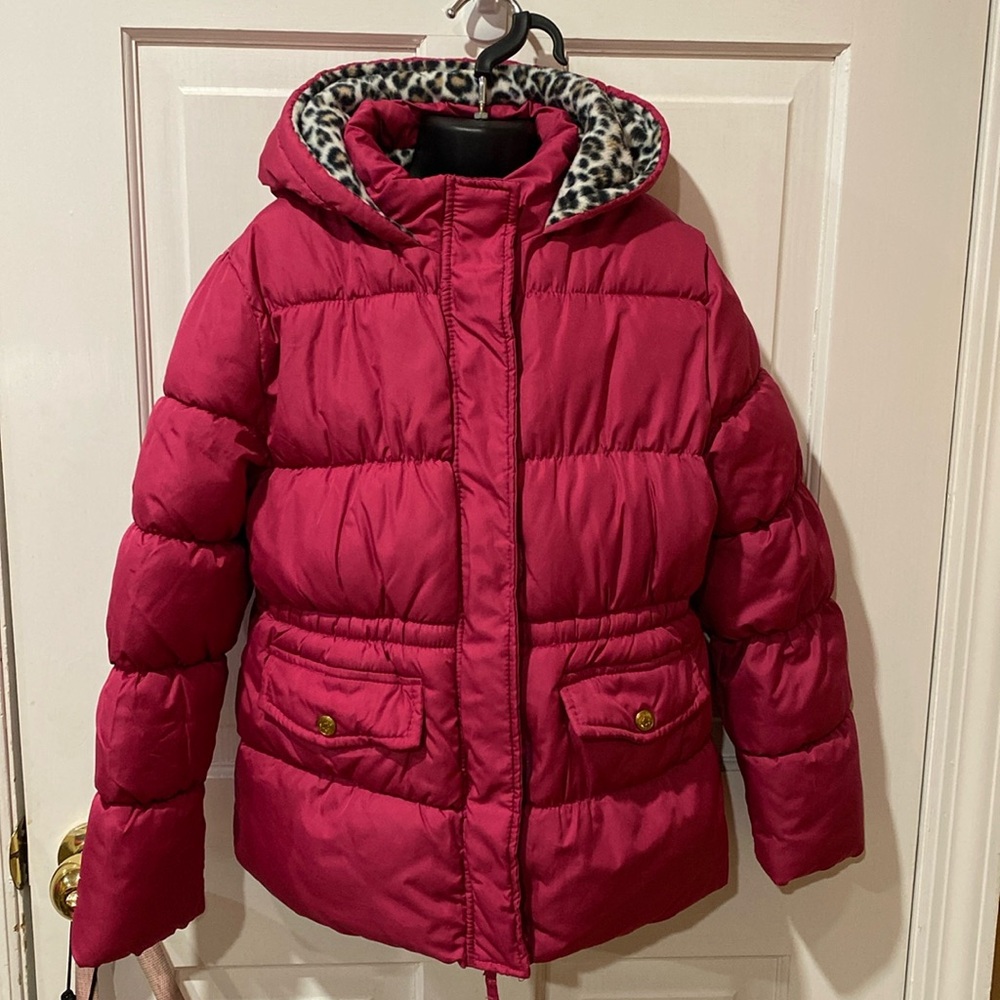 Girls warm Puffer Jacket Cinched Waist 10/12